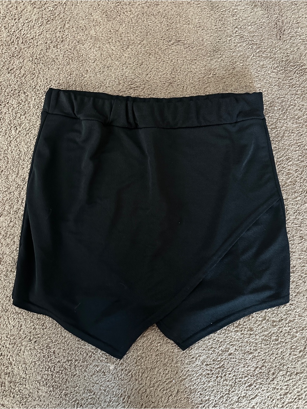 Boohoo Black Asymmetric Skort Shorts
